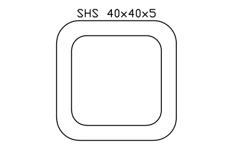Vorschau des Symbols SHS 40x40x5, Block SEC_SHS40X5