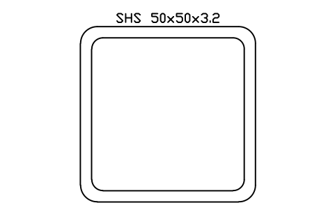 Vorschau des Symbols SHS 50x50x3.2, Block SEC_SHS50X3.2