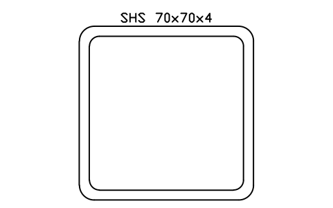 Vorschau des Symbols SHS 70x70x4, Block SEC_SHS70X4