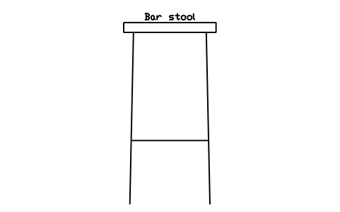 Preview of the Bar stool, front elevation symbol, block HOM_BARSTOOL_ELEV