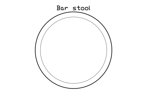 Preview of the Bar stool, plan symbol, block HOM_BARSTOOL_PLAN