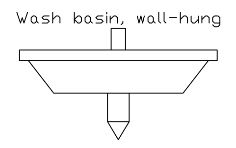 Preview of the Wash basin, wall-hung, front elevation symbol, block HOM_BASIN_HUNG_FRONT_ELEV