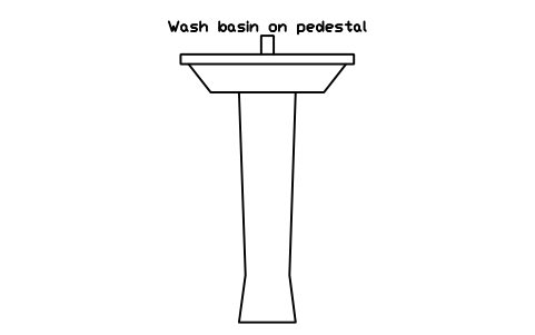 Preview of the Wash basin on pedestal, front elevation symbol, block HOM_BASIN_PEDESTAL_FRONT_ELEV