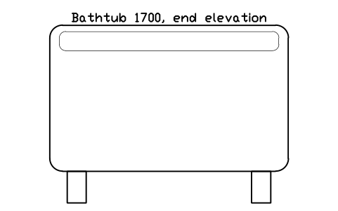 Preview of the Bathtub 1700, end elevation symbol, block HOM_BATH_END_ELEV