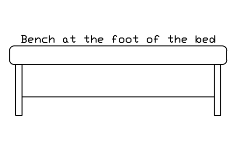 Preview of the Bench at the foot of the bed, front elevation symbol, block HOM_BEDBENCH_ELEV