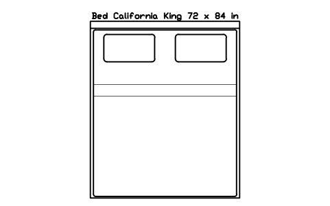 Preview of the Bed California King 72 x 84 in mattress, US, plan symbol, block HOM_BED_US_California_King_72X84_PLAN