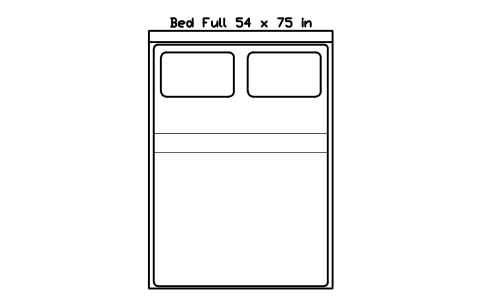 Preview of the Bed Full 54 x 75 in mattress, US, plan symbol, block HOM_BED_US_Full_54X75_PLAN