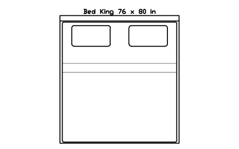 Preview of the Bed King 76 x 80 in mattress, US, plan symbol, block HOM_BED_US_King_76X80_PLAN