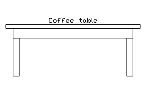 Preview of the Coffee table, front elevation symbol, block HOM_COFFEETABLE_ELEV