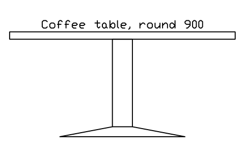 Preview of the Coffee table, round 900, front elevation symbol, block HOM_COFFEETABLE_ROUND_ELEV