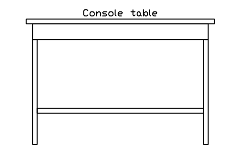 Preview of the Console table, front elevation symbol, block HOM_CONSOLE_ELEV