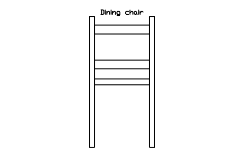 Preview of the Dining chair, front elevation symbol, block HOM_DININGCHAIR_ELEV