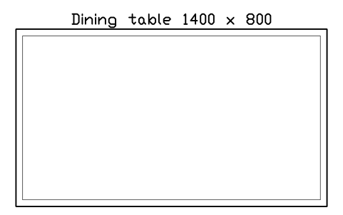 Preview of the Dining table 1400 x 800, plan symbol, block HOM_DININGTABLE_1400_PLAN