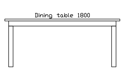 Preview of the Dining table 1800, front elevation symbol, block HOM_DININGTABLE_1800_ELEV