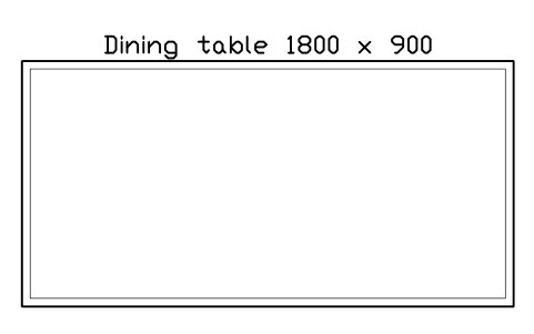 Preview of the Dining table 1800 x 900, plan symbol, block HOM_DININGTABLE_1800_PLAN