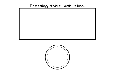 Preview of the Dressing table with stool, plan symbol, block HOM_DRESSINGTABLE_PLAN