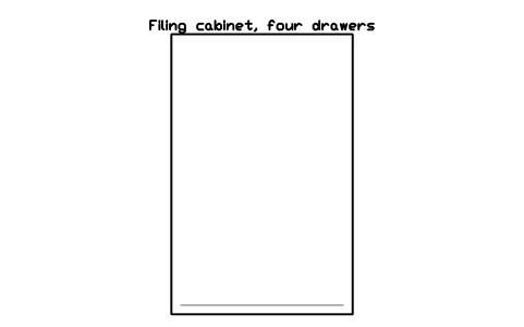Preview of the Filing cabinet, four drawers, plan symbol, block HOM_FILING_4DRAWER_PLAN