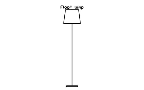 Preview of the Floor lamp, front elevation symbol, block HOM_FLOORLAMP_ELEV