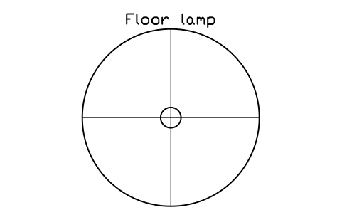 Preview of the Floor lamp, plan symbol, block HOM_FLOORLAMP_PLAN