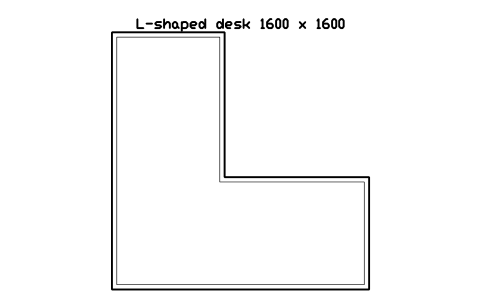 Preview of the L-shaped desk 1600 x 1600, plan symbol, block HOM_LDESK_PLAN