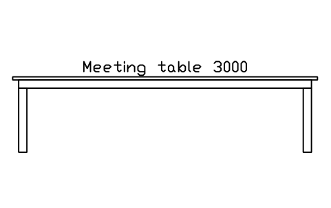 Preview of the Meeting table 3000, front elevation symbol, block HOM_MEETINGTABLE_3000_ELEV