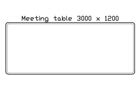 Preview of the Meeting table 3000 x 1200, plan symbol, block HOM_MEETINGTABLE_3000_PLAN