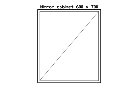 Preview of the Mirror cabinet 600 x 700, front elevation symbol, block HOM_MIRRORCABINET_FRONT_ELEV