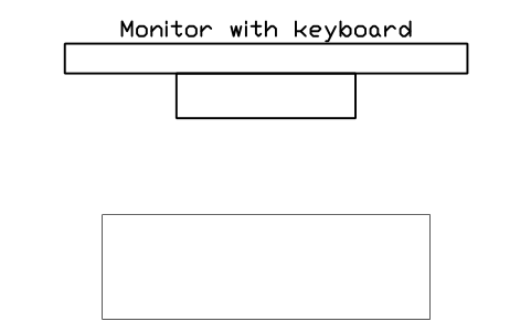 Preview of the Monitor with keyboard, plan symbol, block HOM_MONITOR_PLAN