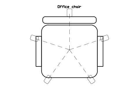 Preview of the Office chair, plan symbol, block HOM_OFFICECHAIR_PLAN