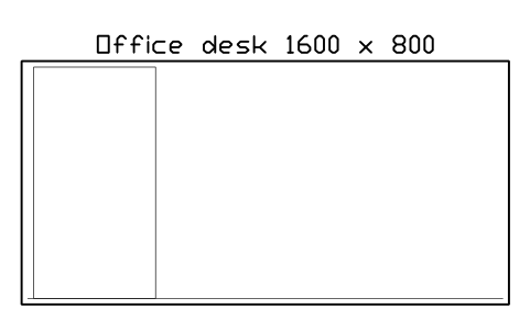 Preview of the Office desk 1600 x 800, plan symbol, block HOM_OFFICEDESK_1600_PLAN