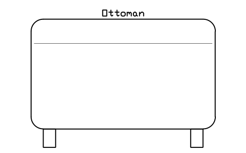 Preview of the Ottoman, front elevation symbol, block HOM_OTTOMAN_ELEV