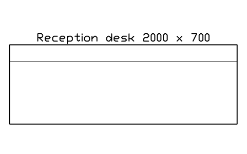 Preview of the Reception desk 2000 x 700, plan symbol, block HOM_RECEPTION_2000_PLAN