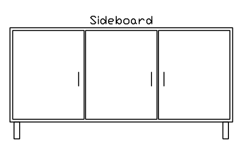 Preview of the Sideboard, front elevation symbol, block HOM_SIDEBOARD_ELEV