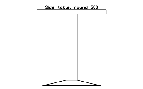 Preview of the Side table, round 500, front elevation symbol, block HOM_SIDETABLE_ROUND_ELEV