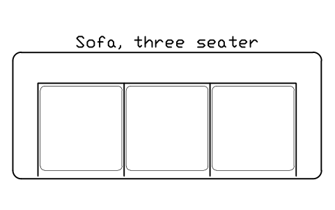 Preview of the Sofa, three seater, plan symbol, block HOM_SOFA_3SEAT_PLAN