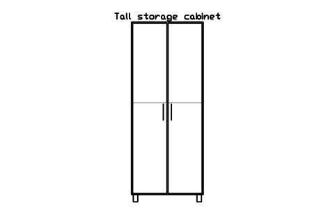 Preview of the Tall storage cabinet, front elevation symbol, block HOM_TALLCABINET_ELEV