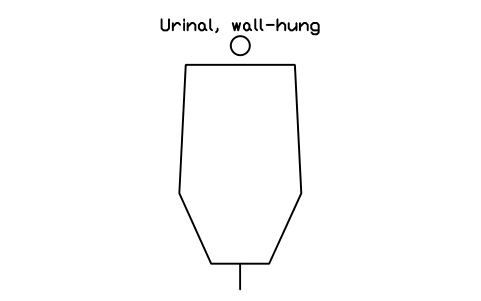 Preview of the Urinal, wall-hung, front elevation symbol, block HOM_URINAL_FRONT_ELEV