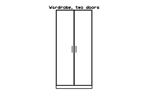 Preview of the Wardrobe, two doors, front elevation symbol, block HOM_WARDROBE_2DOOR_ELEV