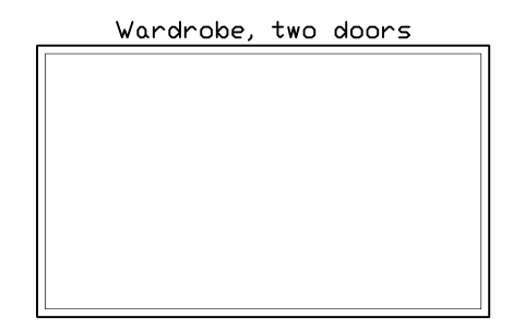 Preview of the Wardrobe, two doors, plan symbol, block HOM_WARDROBE_2DOOR_PLAN