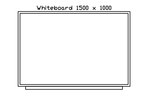 Preview of the Whiteboard 1500 x 1000, front elevation symbol, block HOM_WHITEBOARD_1500_ELEV