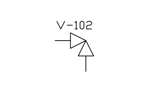 符号 2-way valve, angle type 的预览，块名 PPD_2102_VALVE_2WAY_ANGLE