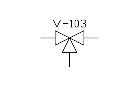 符号 3-way valve 的预览，块名 PPD_2103_VALVE_3WAY