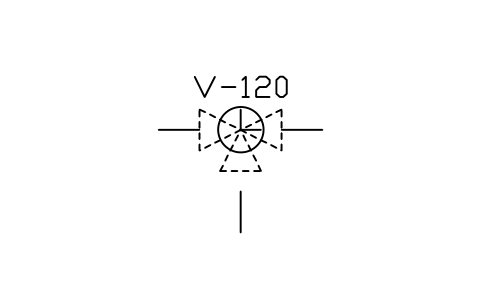 符号 Valve, L-bore, 3-way or 4-way 的预览，块名 PPD_2113_VALVE_L_BORE