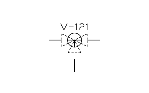 符号 Valve, T-bore, 3-way or 4-way 的预览，块名 PPD_2114_VALVE_T_BORE