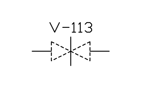 符号 Valve, gate type 的预览，块名 PPD_2124_VALVE_GATE