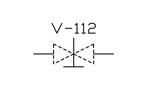 符号 Valve, piston or plunger type 的预览，块名 PPD_2127_VALVE_PISTON