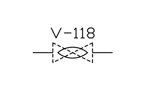 符号 Valve, diaphragm type 的预览，块名 PPD_2128_VALVE_DIAPHRAGM