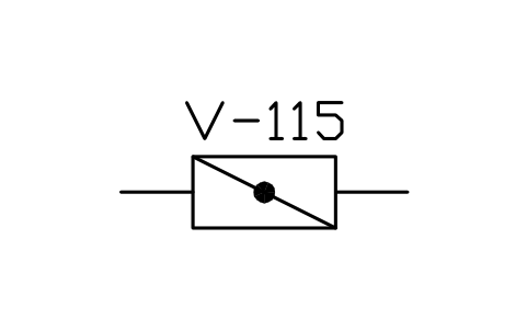 符号 Valve, butterfly type, form 2 的预览，块名 PPD_P089_VALVE_BUTTERFLY_F2
