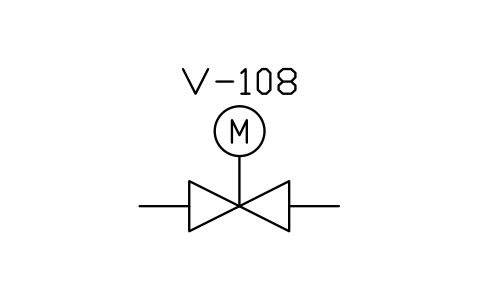 符号 On-off valve, motor actuator 的预览，块名 PPD_X2104_VALVE_MOTOR