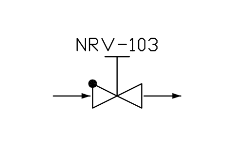 符号 Non-return and manual stop valve 的预览，块名 PPD_X2112_CHECK_STOP_VALVE